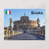 Carte Postale Ponte Sant'Angelo vide à l'aube - Rome, Italie (Devant)