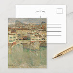 Carte Postale Ponte Vecchio | Childe Hassam<br><div class="desc">Ponte Vecchio (1897) | Oeuvre originale du peintre impressionniste américain Childe Hassam (1859-1935). Utilisez les outils de conception pour ajouter du texte personnalisé ou personnaliser l'image.</div>