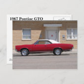 Carte Postale Pontiac GTO 1967 (Devant / Derrière)