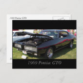 Carte Postale Pontiac GTO 1969 (Devant / Derrière)