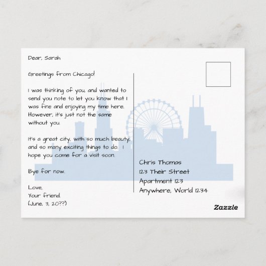 Carte Postale Ponts Chicago (Dos)