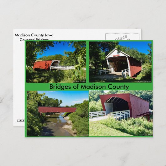 Carte Postale Ponts du comté de Madison (Devant / Derrière)
