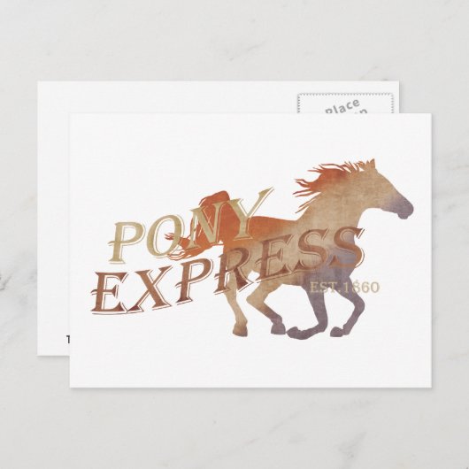 Carte Postale Pony Express Vintage (Devant / Derrière)