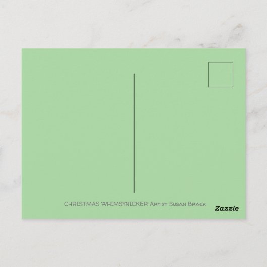 CARTE POSTALE PONY PULLING PINECONE SLEIGH DE NOËL VOLANT (Dos)