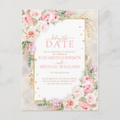 Carte Postale Pony rose Floral Or Script & Frame Retard Date (Devant)