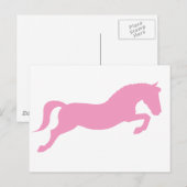 Carte Postale Pony rose Jumping (Devant / Derrière)