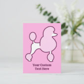 Carte Postale Poodé rose de texte personnalisé (Debout devant)
