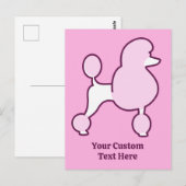 Carte Postale Poodé rose de texte personnalisé (Devant / Derrière)