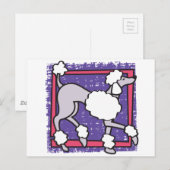 CARTE POSTALE POODLE (Devant / Derrière)
