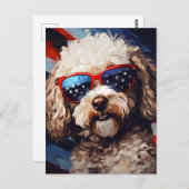 Carte Postale Poodle 4 juillet fête de l'indépendance (Devant / Derrière)