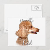 Carte Postale Poodle (abricot) Papa 2 (Devant / Derrière)