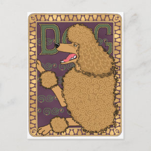 Carte Postale Poodle Art Nouveau