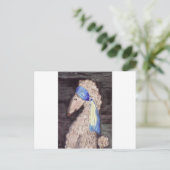 Carte Postale Poodle avec oreille perle (Debout devant)