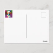 Carte Postale Poodle blanc avec oreilles de crème sur arc-en-cie (Dos)