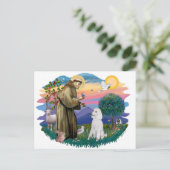Carte Postale Poodle (blanc standard) (Debout devant)