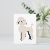 Carte Postale Poodle Chien mignon peint (Debout devant)