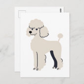 Carte Postale Poodle Chien mignon peint (Devant / Derrière)