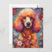 Carte Postale Poodle coloré (Devant / Derrière)