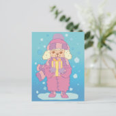 Carte Postale Poodle de Noël (Debout devant)