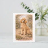 Carte Postale Poodle de style vintage (Debout devant)