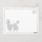 Carte Postale Poodle en étincelle (Dos)