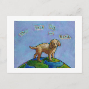 Carte Postale Poodle est le meilleur chien sur terre peinture d'
