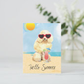 Carte Postale Poodle miniature d'été (Debout devant)