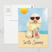 Carte Postale Poodle miniature d'été (Devant / Derrière)
