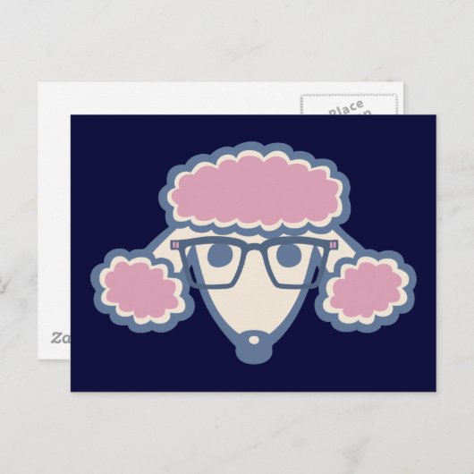 Carte Postale Poodle Nerd (Devant / Derrière)