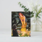 Carte Postale Poodle noir de série moyenne (T) (Debout devant)