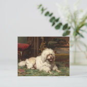 Carte Postale Poodle posé sur le coeur | École de français (Debout devant)