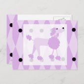 Carte Postale Poodle pourpre (Devant / Derrière)