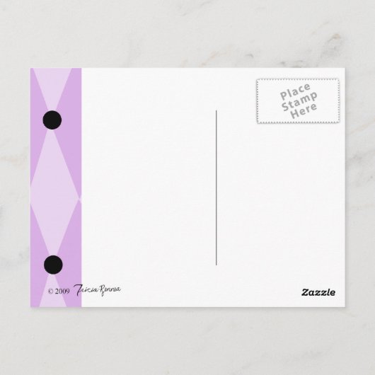 Carte Postale Poodle pourpre (Dos)