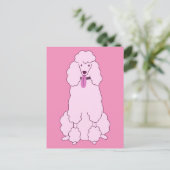 Carte Postale Poodle rose (Debout devant)