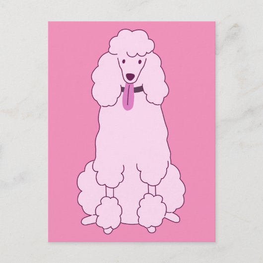 Carte Postale Poodle rose (Devant)