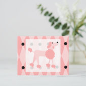 Carte Postale Poodle rose (Debout devant)