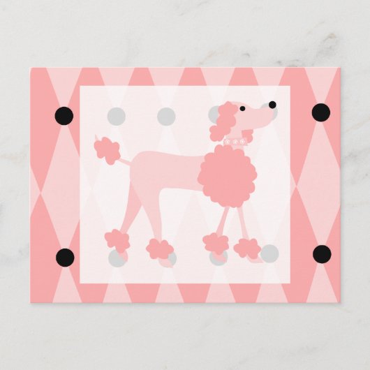 Carte Postale Poodle rose (Devant)