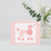 Carte Postale Poodle rose (Debout devant)