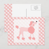 Carte Postale Poodle rose (Devant / Derrière)