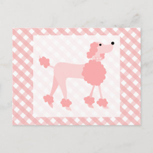 Carte Postale Poodle rose