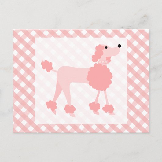 Carte Postale Poodle rose (Devant)