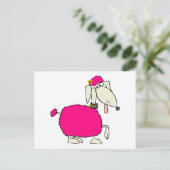 Carte Postale Poodle rose (Debout devant)