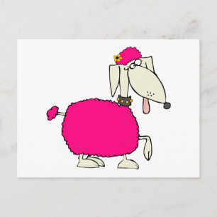 Carte Postale Poodle rose
