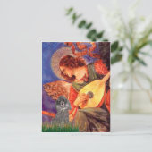 Carte Postale Poodle(s) - Ange au Mandolin (Debout devant)