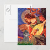 Carte Postale Poodle(s) - Ange au Mandolin (Devant / Derrière)