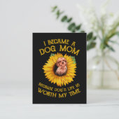 Carte Postale Poodle Sunflower Because Dog's Life Worth (Debout devant)