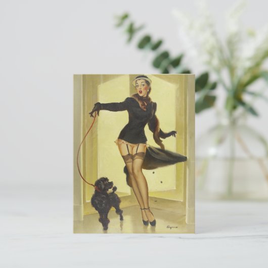 Carte Postale Poodle vers le haut (Debout devant)