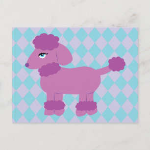 Carte Postale Poodle Violet