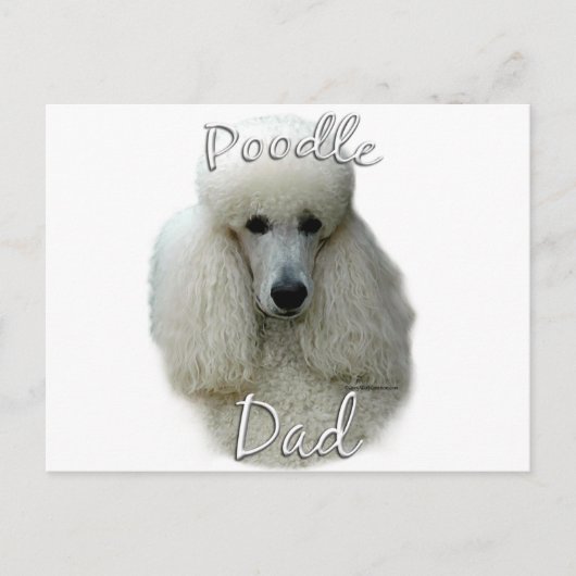 Carte Postale Poodle (wht) Papa 2 (Devant)