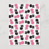 Carte Postale Poodles Chiens Noir et Rose (Devant)